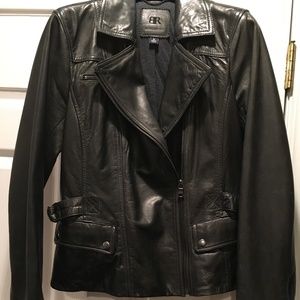 BR Banana Republic Grey Leather Moto Biker S